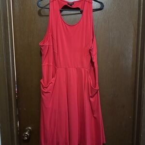 Torrid Size 3 Tank Style Orange Dress With Pockets & Gold Zipper